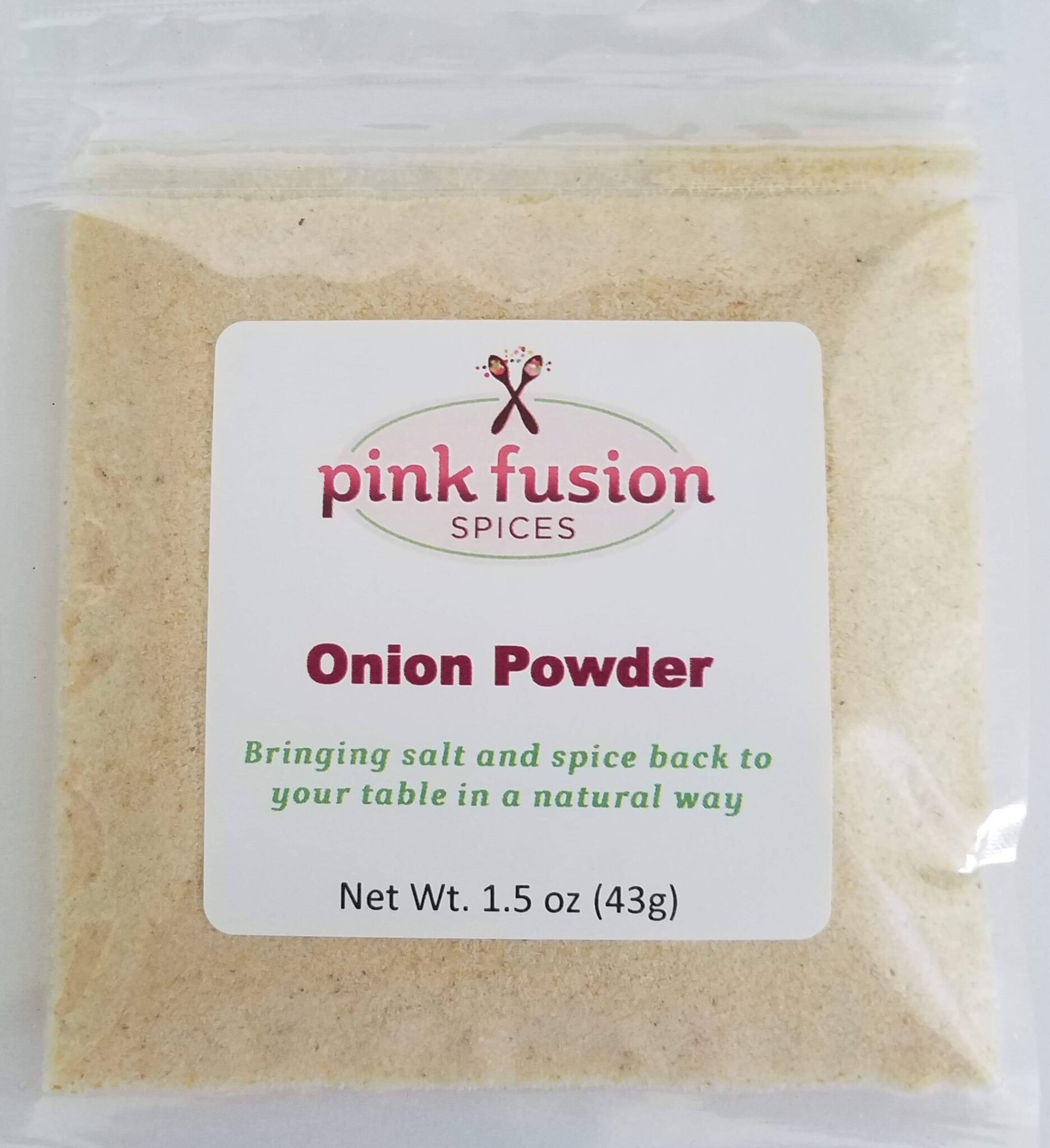Onion Powder Front3 Pink Fusion Spices